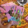 Jayiaine Tarot Cards Deck, with Guidebook Divination Discoloration Water Proof Cards, Fortune Telling Game Set for Family Reunion Beginners Expert Readers for Christmas Birthday, Pink view 3