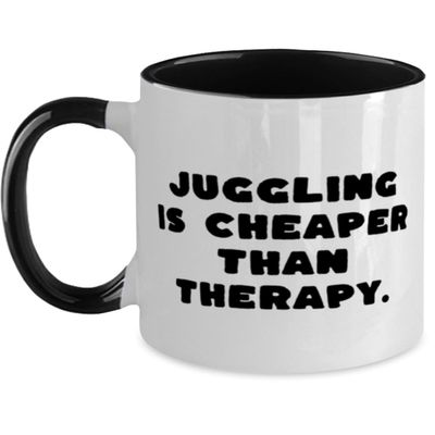 Best Juggling Two Tone 11oz Mug, Juggling is Cheaper Than Therapy, Present For Friends, Gag Gifts From Friends, Juggling equipment, Juggling props, Juggling Balls