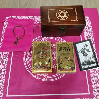 Jayiaine Tarot Deck, with 80 Waterproof Cards of Guide Divination Oracle Bone Inscriptions, Destiny Game Suit is A Christmas Birthday Gift for Beginner Experts and Readers,Pink