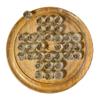 30cm Diameter Mango wood SOLITAIRE BOARD GAME with 30mm FROSTED GLOBE GLASS MARBLES | classic wooden solitaire game | strategy board game | family board game view 1