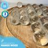 30cm Diameter Mango wood SOLITAIRE BOARD GAME with 30mm FROSTED GLOBE GLASS MARBLES | classic wooden solitaire game | strategy board game | family board game view 2