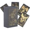 Jayiaine Tarot Cards Deck, Water Proof with Guidebook Divination Oracle 80 Cards, Fortune Telling Game Set for Family Reunion Beginners Expert Readers for Christmas Birthday, Black view 1