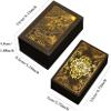 Jayiaine Tarot Cards Deck, Water Proof with Guidebook Divination Oracle 80 Cards, Fortune Telling Game Set for Family Reunion Beginners Expert Readers for Christmas Birthday, Black view 3