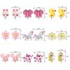 9 Pairs Girls Clip On Earrings Jewel in Box, Toddler Butterfly Jewelry, Cute Animal Clip on Earrings for Little Girls, Unicorn Earring Set, 3-10 Year Old Girl Birthday Gifts view 2