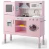 INFANS Kid Kitchen Playset, Toddler Wooden Pretend Cooking Set with Realistic Light & Sound, Stove, Sink, Microwave, Storage Cabinet, Play Kitchen Toy Set for Children Boys Girls view 1