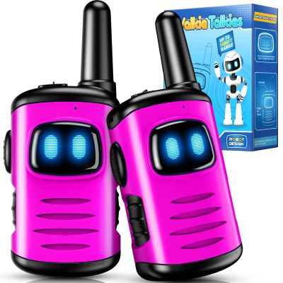 Kids Walkie Talkies Toys for Girls: comedyfun Mini Robots Walkies Talkies Pink 2 Pack Easter Birthday Gifts for 3 4 5 6 7 8 Year Old Girls Toys Age 4 5 6 7 8 Basket Stuffers Camping Outdoor