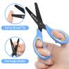 Asdirne Kids Scissors - Safety Children Scissors with Blunt Tip Stainless Steel Blades and Soft Grip, Great for Home and School, Blue, 13.5cm view 3