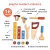 Mentari Toys - Chippy's Handy Tool Kit - Wooden Toy Toolbox with Saw, Hammer, Wrench, Screwdriver, Chalkboard, Bolts & Planks - Encourages Fine Motor Skills, Creativity & Imaginative Play - Age 3+ view 3