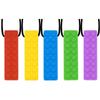 Chew Necklaces for Sensory Kids, 5PCS Building Block Silicone Chewy Necklace for Boys and Girls with Autism Biting Chewing, BPA Free Teether Toys for Baby Toddler and Infant Teething view 1