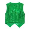 vastwit Kids Boys Girls Waistcoat Sequined Vest Sleeveless Buttons Jacket Hip-hop Jazz Dance Party Tops Green 14-15 Years view 2