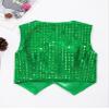 vastwit Kids Boys Girls Waistcoat Sequined Vest Sleeveless Buttons Jacket Hip-hop Jazz Dance Party Tops Green 14-15 Years view 4