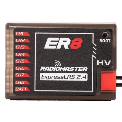 RadioMaster ER8 ELRS PWM Receiver: 2.4GHz 8Ch ExpressLRS Receiver Nano Module for Fixed Wing RC Vehicles by Speedybee