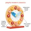 Mentari Toys - Teaching Clock - Wooden Toy for Learning The Time - Moving Hour and Minute Hands - Develop Time and Early Math Skills - Educational Toy for Toddlers and Preschoolers - Age 3+ view 4