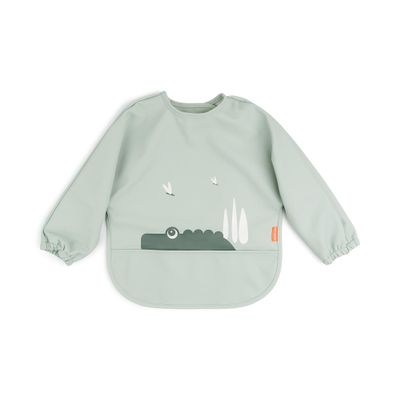 Done by Deer Long Sleeved Baby Bib - OEKO-TEX - Waterproof, Adjustable Smock Bib for Babies and Toddlers, Croco Design