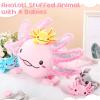 Aoriher 5 Pcs Axolotl Plush Set 24 Inch Mommy Axolotl Stuffed Animal with 4 Cute Plush Babies in Belly Soft Cuddly Plushie for Kids Sleeping Birthday Graduation Valentine Gift Party Favors(Pink) view 4