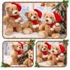 Aoriher 6 Pcs Christmas Bear Bulk Stuffed Animal Plush Operation Christmas Baby Shower Winter Bear Toys Soft Cute Xmas Dolls Decorations (Khaki) view 3