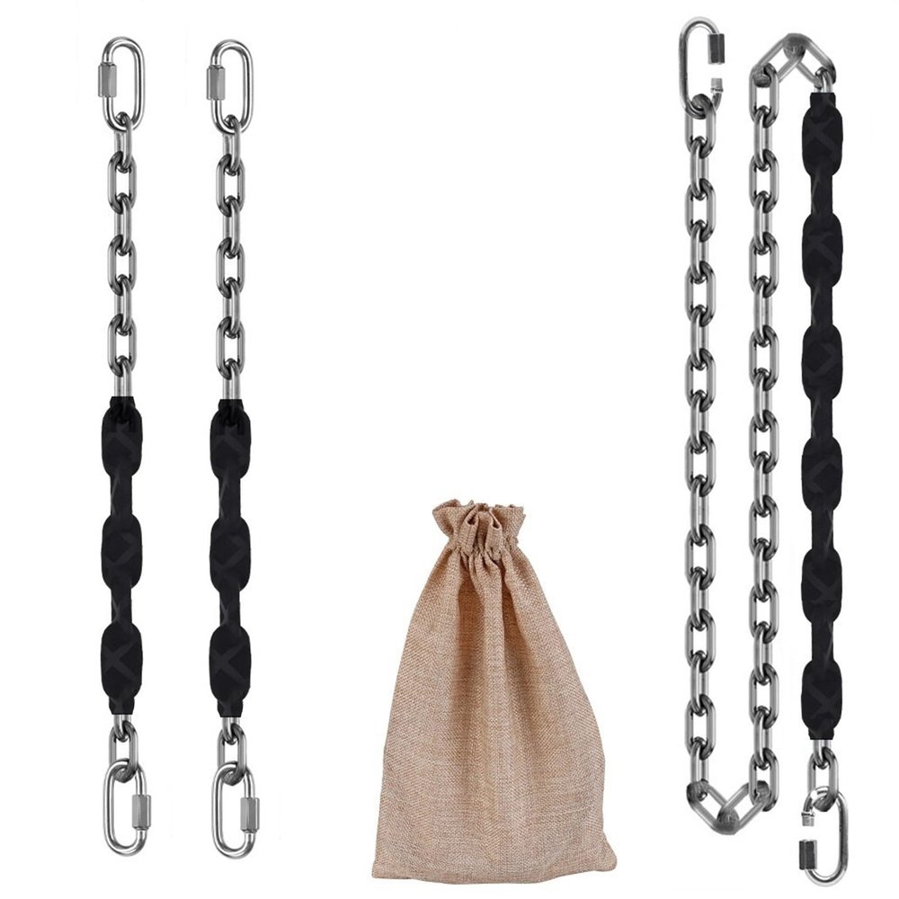 Dakzhou 2 Stainless Steel Chains (64 "), 4 Quick Connection Buckles Never Rust Swing Hardware for Hammock Chairs Swings Sandbags, up to 1000LB