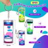 Equsion 6 Pcs Liquid Keychains Motion Bubbler Sensory Toys Liquid Timers End of Year Student Gifts (Bright Color) view 2