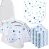 50 Packs Disposable Toilet Seat Covers Extra Large Individually Wrapped for Kids and Adults, Portable Non Slip Waterproof Potty Seat Covers for Toddlers Potty Training, Travel (Dot) view 1
