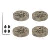 HARFINGTON 48P Hardened Pinion Motor Gear Set 4pcs 44T 45T 46T 47T Fit 1/8 inch RC Motor Shaft 48 Pitch 7075 Aluminum Gears for RC Car, with Hex Key view 1
