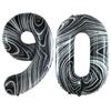 GOER Number 90 Balloons for 90th Birthday Party Decorations,42 Inch Jumbo Foil Helium Balloons for 90th Anniversary (Marble Black) view 1