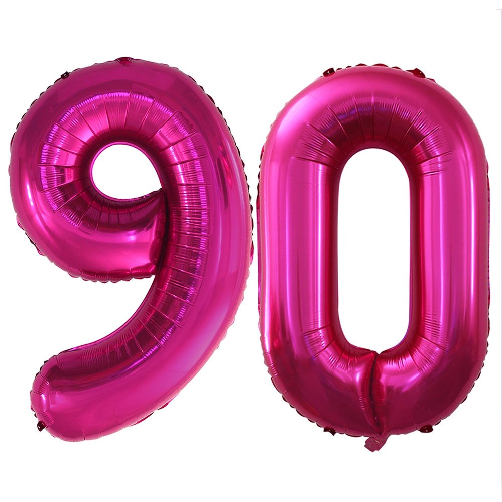 GOER Number 90 Balloons for 90th Birthday Party Decorations,42 Inch Jumbo Foil Helium Balloons for 90th Anniversary (Bright Peach)