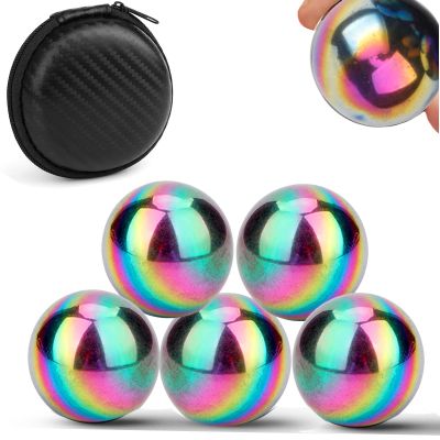 Cool 1.26 Inch Jumbo Magnets Balls Fidget Toys for Adults, Large Fidget Mangetic Sphere with Case for Office Desk Decorations, Fidget Ferrite Putty Stones Holiday Stocking Stuffer Gift 5 Pack Age:15+