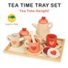 Mentari Toys - Tea Time Tray Set - 14pc Wooden Pretend Play Tea Set with Teapot, Cups, Saucers & Biscuits - Role-Play Tea Party Toy - Encourages Imagination, Motor Skills & Social Play - Age 3+ view 2