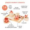 Mentari Toys - Tea Time Tray Set - 14pc Wooden Pretend Play Tea Set with Teapot, Cups, Saucers & Biscuits - Role-Play Tea Party Toy - Encourages Imagination, Motor Skills & Social Play - Age 3+ view 3