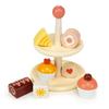 Mentari Toys - Cupcake Stand - 8pc Wooden Tea Party Set with Stand - Pretend Play Sweet Treats - Play Food Kitchen Accessories - Imaginative Play Set for Toddlers - Age 3+ view 1