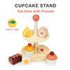 Mentari Toys - Cupcake Stand - 8pc Wooden Tea Party Set with Stand - Pretend Play Sweet Treats - Play Food Kitchen Accessories - Imaginative Play Set for Toddlers - Age 3+ view 2