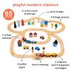 Mentari Toys - Town Train Set - Wooden Train with Magnetic Carriages, Buildings, Trees, Road Signs and Bridge - Compatible with Major Brands - Encourages Imaginative Play and Storytelling - Age 3+ view 3