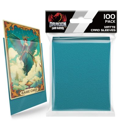 100 Count Matte Card Sleeves for Trading Cards, Standard Size Protective Sleeves Deck Card Protectors Fit for Baseball Cards, Sports Cards, MTG, Game Card Standard Cards (Cyan)