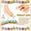 Liliful Pack of 8 Wood Train Track Expansion Packs Compatible with Most Train Tracks(6.3 x 1.57 x 0.63 Inch,Curved) view 2
