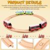 Liliful Pack of 8 Wood Train Track Expansion Packs Compatible with Most Train Tracks(6.3 x 1.57 x 0.63 Inch,Curved) view 3