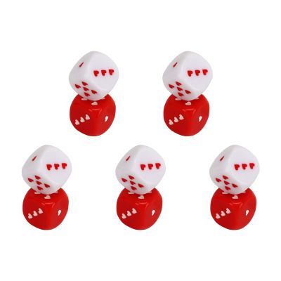 Heart Dice Set, Safe Multiple Playing Method Lightweight Fashionable Heart Dice Red White for Home for Travelling