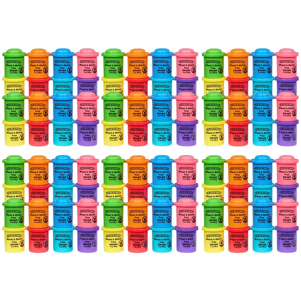 Colorations 96 Wheat & Gluten Free Classic Dough - 8 Colors (2oz Each) | Non-Toxic, Play Dough, Bulk Set, Sensory Kit, Party Favors, Classroom Pack