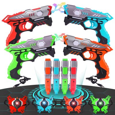 VATOS Rechargeable Laser Tag Set - Real-time Data SYNC Infrared Gun and Vest for 4 Players, Game for Adults, Boys and Girls Age 6-12 Years Old