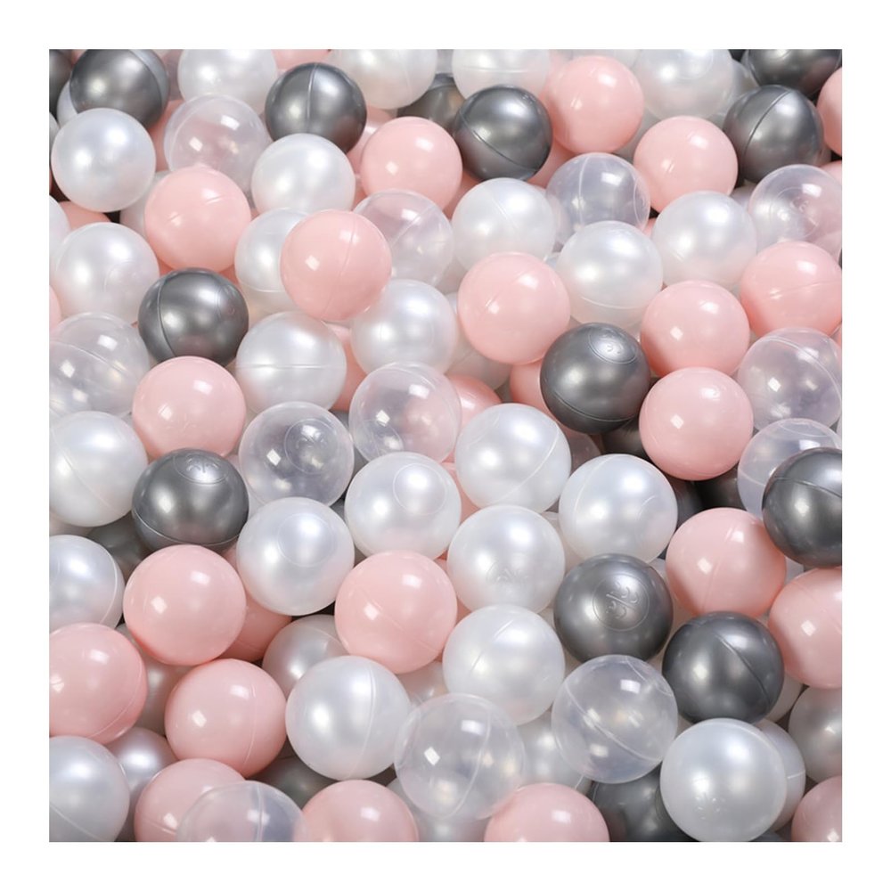 100Pcs Ball Pit Balls Thickened Odor-Free High Elastic Safe Bite-Resistant Entertainment PE Material Macaron Color Pit Balls Kids Gift Valentine's Day/Christmas/Birthday Gifts (Pink Black)