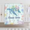 Personalized Custom Baby Blanket with Name - Sea Turtles Swaddle Blanket for Toddlers, Infants, Kids, Newborns - Nursery Stroller Crib Decor Throw - Birthday Gift view 1