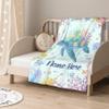 Personalized Custom Baby Blanket with Name - Sea Turtles Swaddle Blanket for Toddlers, Infants, Kids, Newborns - Nursery Stroller Crib Decor Throw - Birthday Gift view 2
