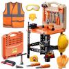 Kids Tool Bench Set,MAGIC4U 95PCS Toddler Tool Workbench with Electronic Drill 13 Tool Equipements,Safety Vest & Hat,Pretend Play Kids Construction Toys Gift for Boys Girls Age 3,4,5,6,7,8 view 1