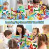 Marble Run Toy, 110pcs Marble Maze Kit STEM Educational Learning Toy for Kids, Mable Race Construction Railway Building Blocks with 60 Marbles Birthday Gift for Boys Girls 3 4 5 6 7 8 + Years Old view 3