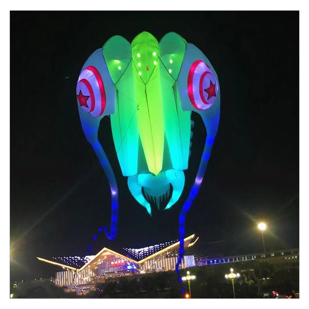 20m Led Octopus Kites Flying Trilobites Kite for String Line Windsurfing Led Fish Kites with Battery (Color : 10sqm Trilobite)