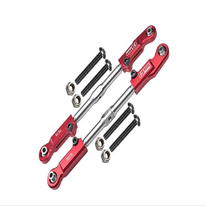 Aluminum 7075-T6 + Stainless Steel Rear Camber Links for Arrma 1:8 KRATON 6S / Outcast 6S / Talion 6S / Notorious 6S / KRATON EXB/KRATON 6S V5 / Notorious 6S V5 / 1:7 FIRETEAM 6S Upgrades - Red