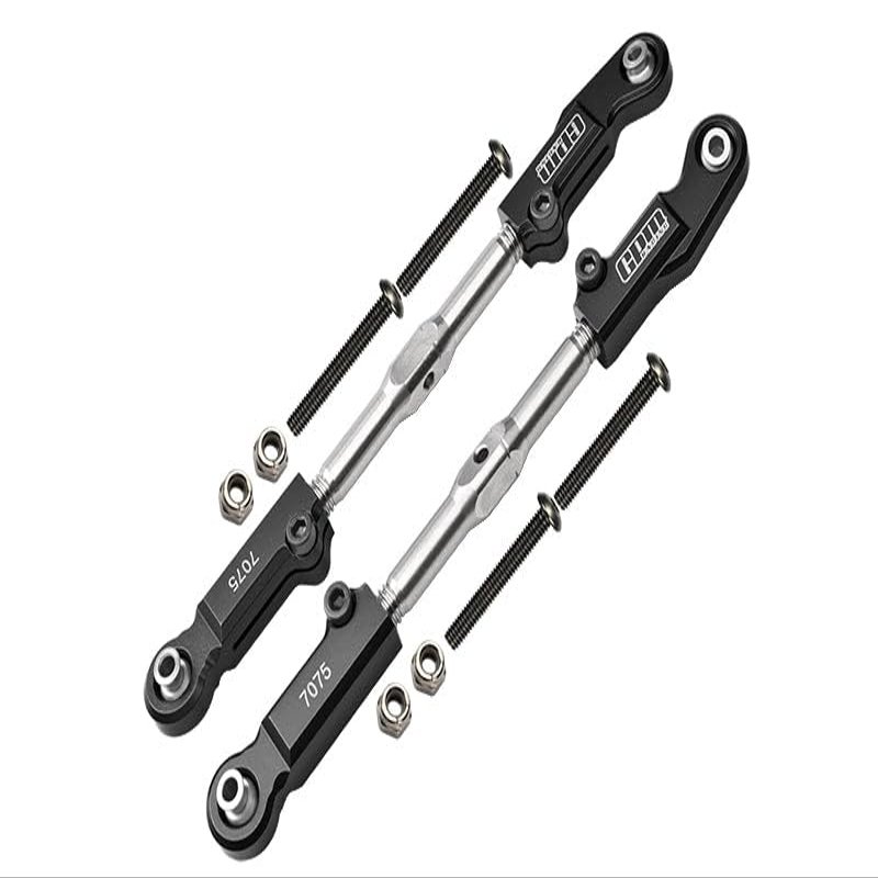 Aluminum 7075-T6 + Stainless Steel Rear Camber Links for Arrma 1/8 4WD Electric Talion 6S BLX ARA106048 Upgrades - Black