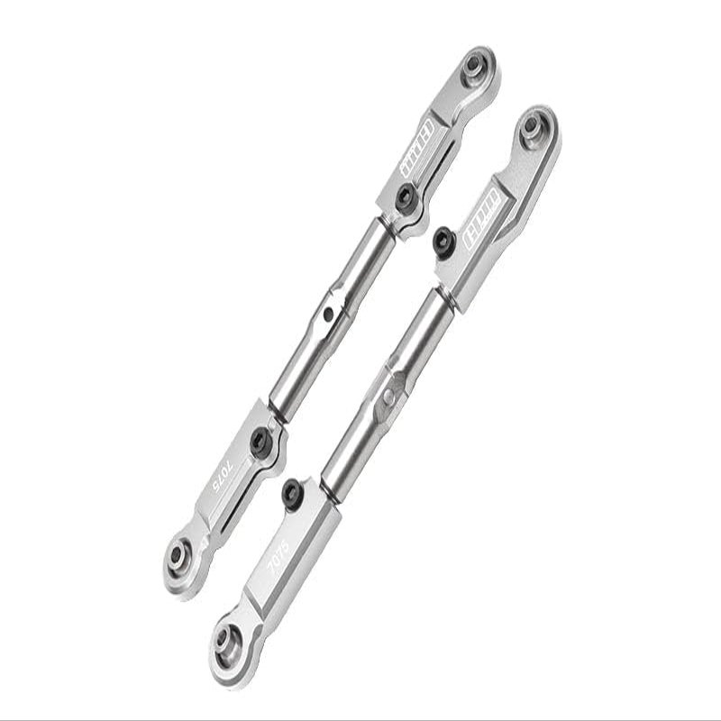 Aluminum 7075-T6 + Stainless Steel Front Camber Links for Traxxas 1/8 4WD Sledge Monster Truck 95076-4 Upgrades - Silver