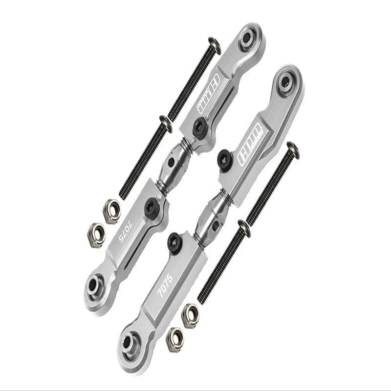 Aluminum 7075-T6 + Stainless Steel Rear Camber Links for Arrma 1:7 Limitless All-Road/Limitless V2 / Infraction 6S / Infraction 6S V2 / Felony 6S / 1:8 Typhon 6S / Typhon 6S V5 Upgrades - Silver