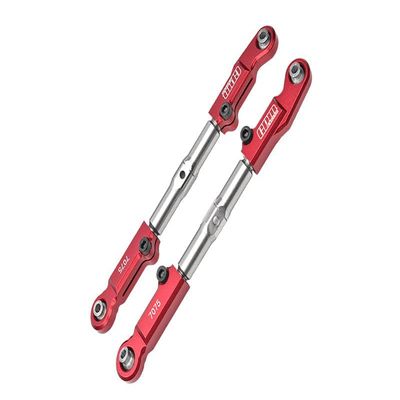 Aluminum 7075-T6 + Stainless Steel Front Camber Links for Traxxas 1/8 4WD Sledge Monster Truck 95076-4 Upgrades - Red