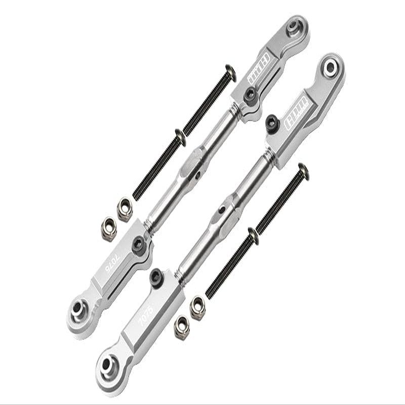 Aluminum 7075-T6 + Stainless Steel Rear Camber Links for Arrma 1/8 4WD Electric Talion 6S BLX ARA106048 Upgrades - Silver